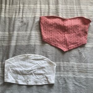 Tube top Set - Pink & White